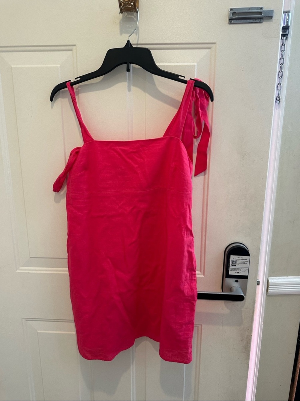 Express Hot Pink Tie-Shoulder Mini Dress